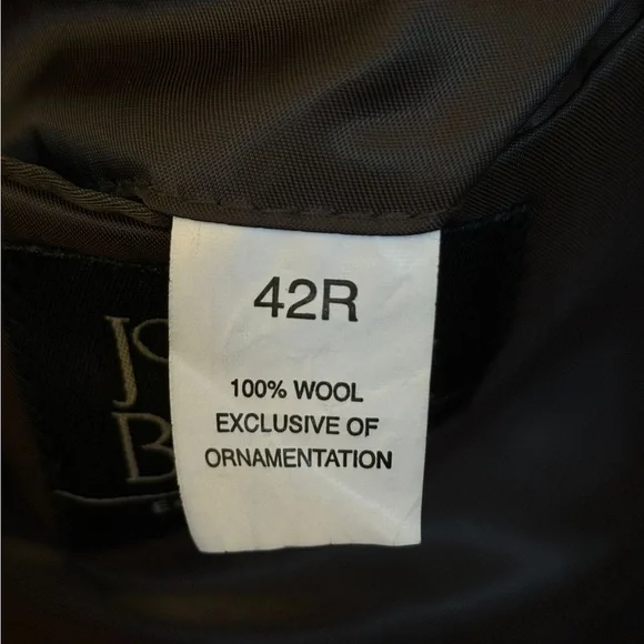 JOS A BANK MENS BLAZER JACKET MENS SIZE 42R SPORT COAT CHARCOAL GRAY WINDOWPANE